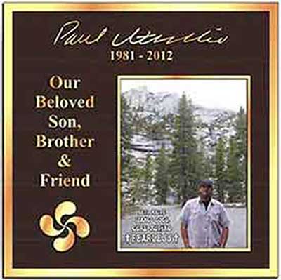 bronze plaque paul color photo Bronze plaque