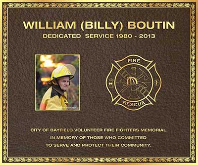 color photo bronze plaque, custom border Bronze plaque, firefighter color photo plaque, maltese cross bronze plaque
