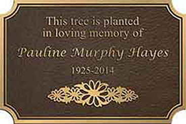 bronze memorial plaque with custom inverter double line border