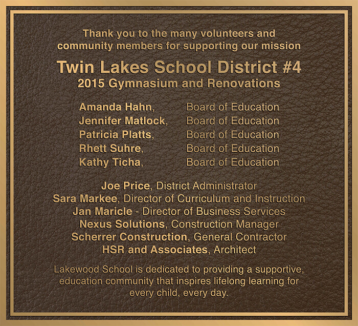 principal bronze plaque, bronze school plaques