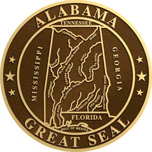 state seal alabama, state plaque alabama