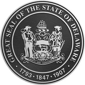 metal state seal delaware, aluminum state plaque delaware