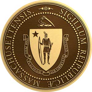 massachusetts bronze state seal, massachusetts bronze plaque