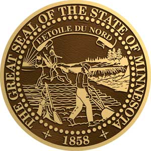 Minnesota bronze state seal, Minnesota bronze plaque